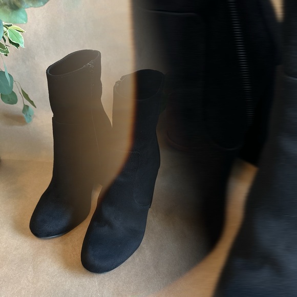 Black suede high heeled ankle boots | Size 7 - Picture 6 of 14